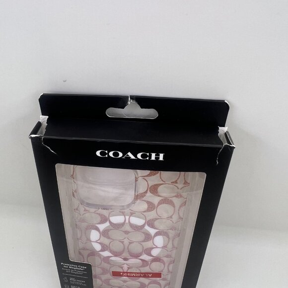 Coach IPhone 16 Pro Max Protective MagSafe Phone Case Clear Pink Glitter Read” - Picture 3 of 3